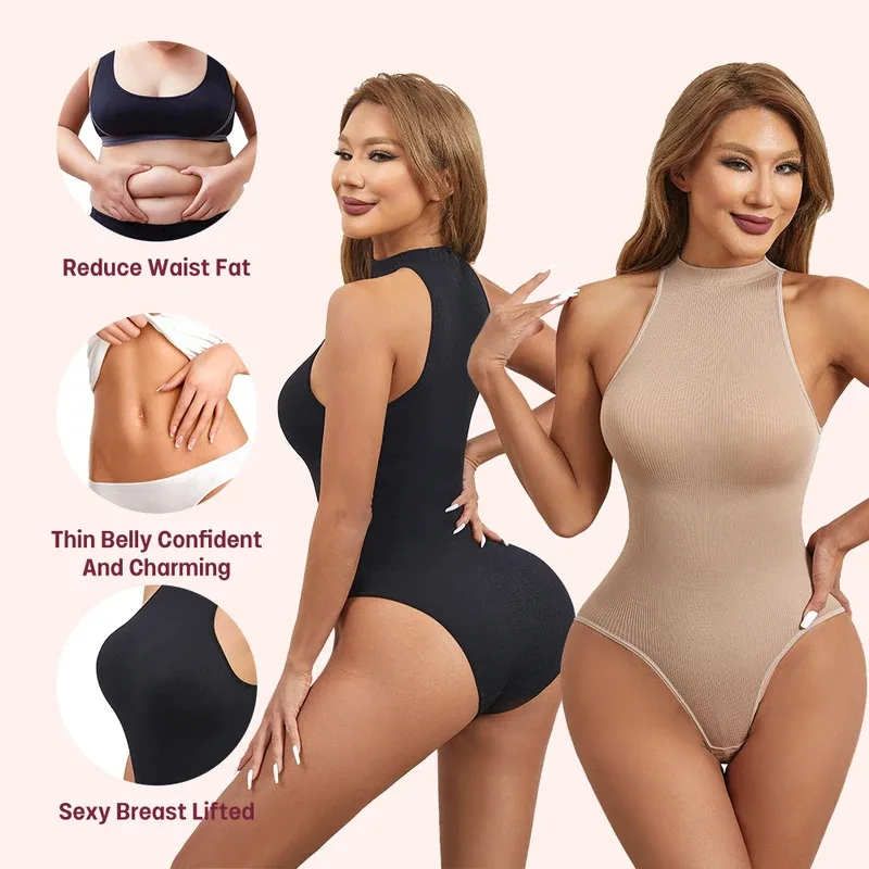 Shapewear Bodysuit Firm - Hochelastische Bodysuits, sexy ärmellose Shapewear mit