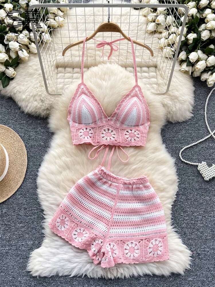 Cami Top Lace - Strand Urlaub Stricken 2 stücke Anzüge