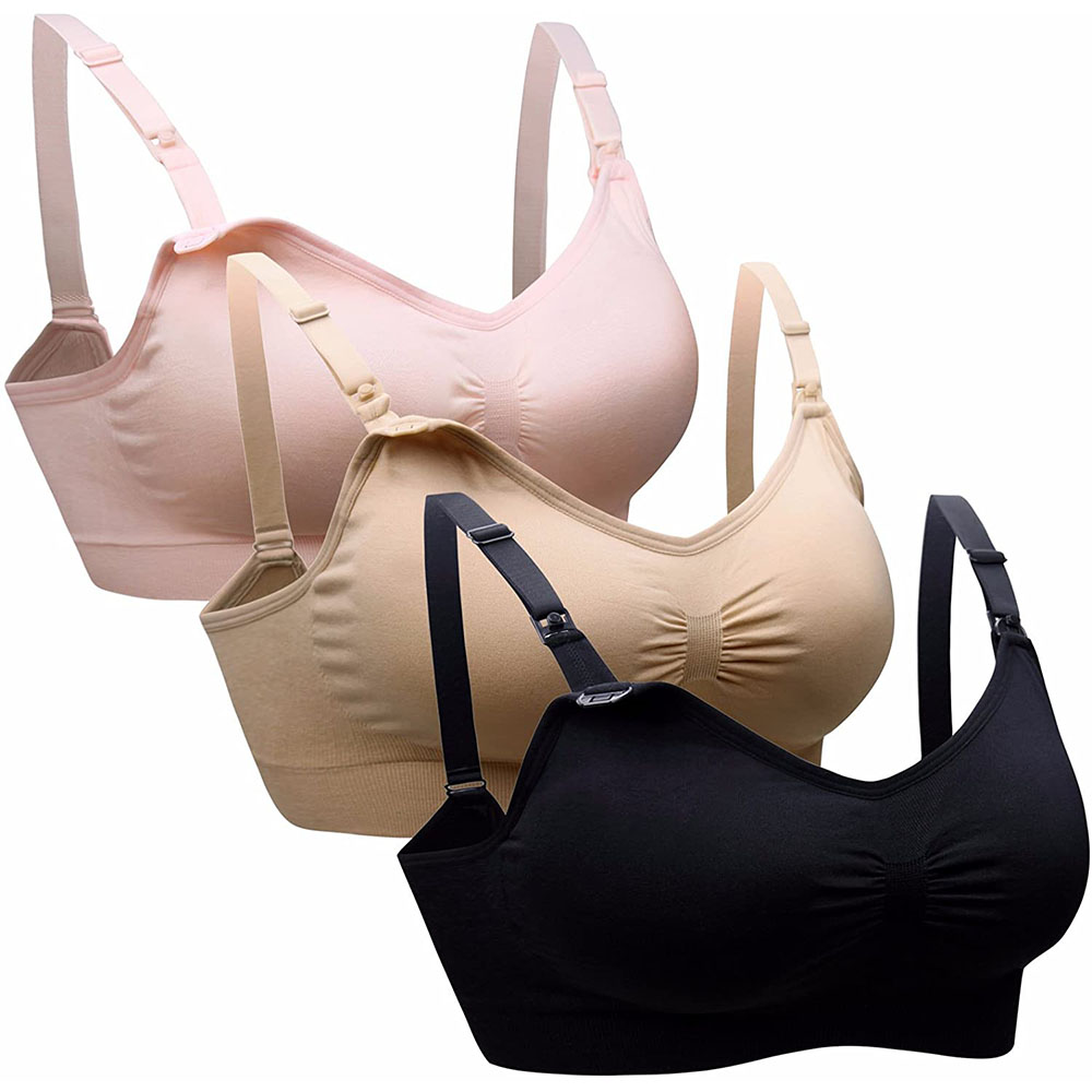 Nursing Bra Sleep - Damen Mutterschafts-Still-BH mütterlicher nahtloser Clip-Down-Push-Up-Schlaf-Bra lette