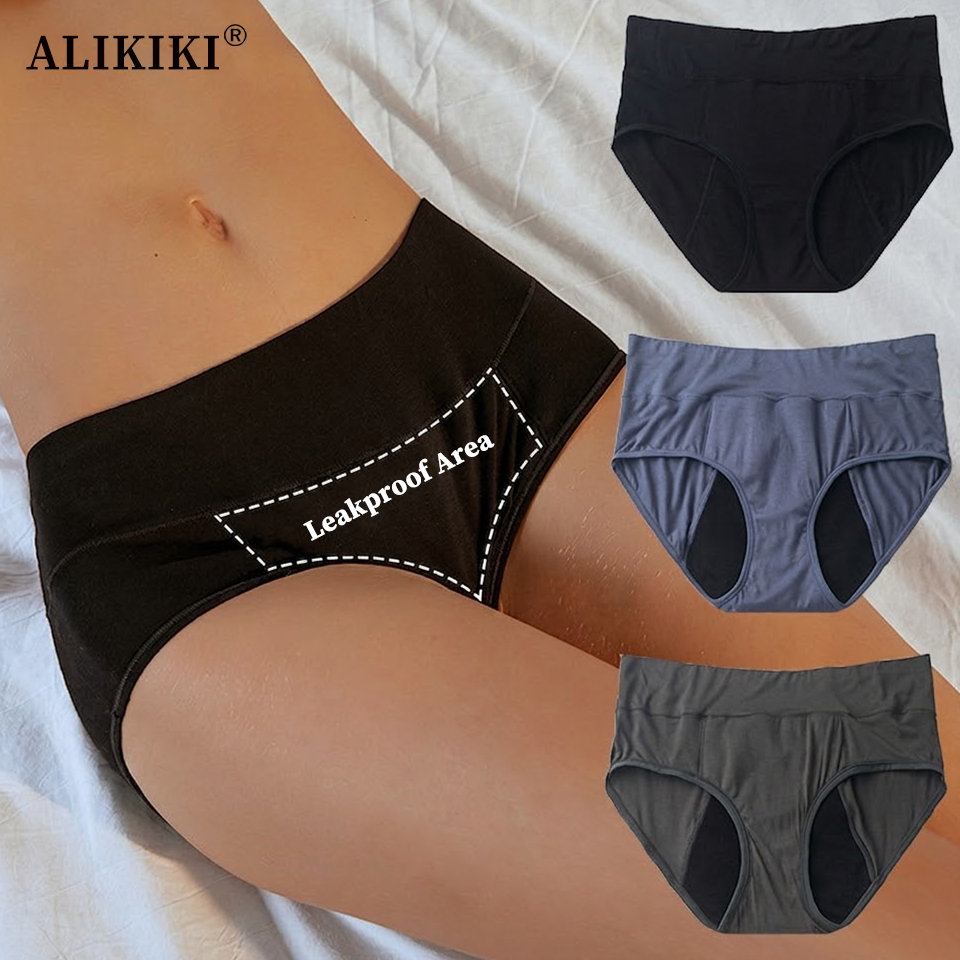 Period Panty Absorbent - Saugfähige Periodenunterwäsche, auslaufsichere Menstruationsunterwäsche, Baumwoll-Schutzslips, Hipster,