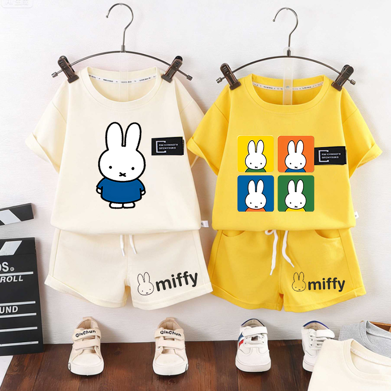 Boyshort Underwear - Miffys Kaninchen Kinder Kurzarm-T-Shirt Freizeithose Jungen