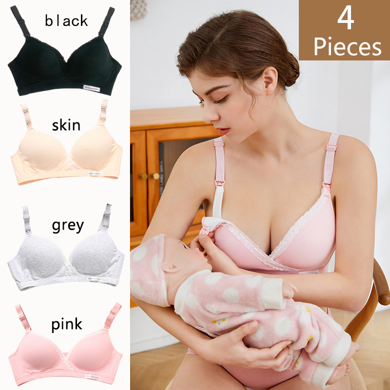 Nursing Bra Sleep - 4Pcs Neue Baumwolle Wirefree Pflege Kleidung