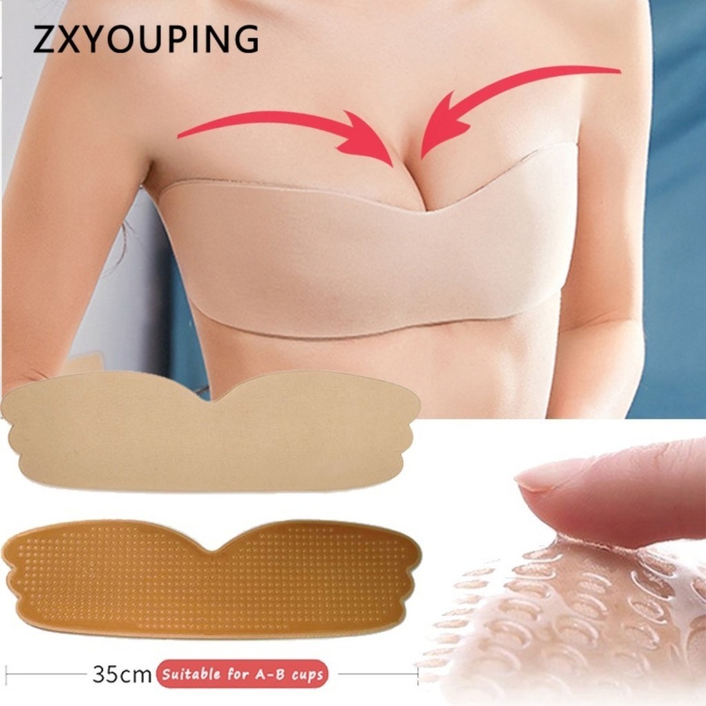 Silicone Bra Adhesive - Wiederverwendbares Nippelband, einteiliger Brustaufkleber, nahtloser Push-Up-Silikon-BH