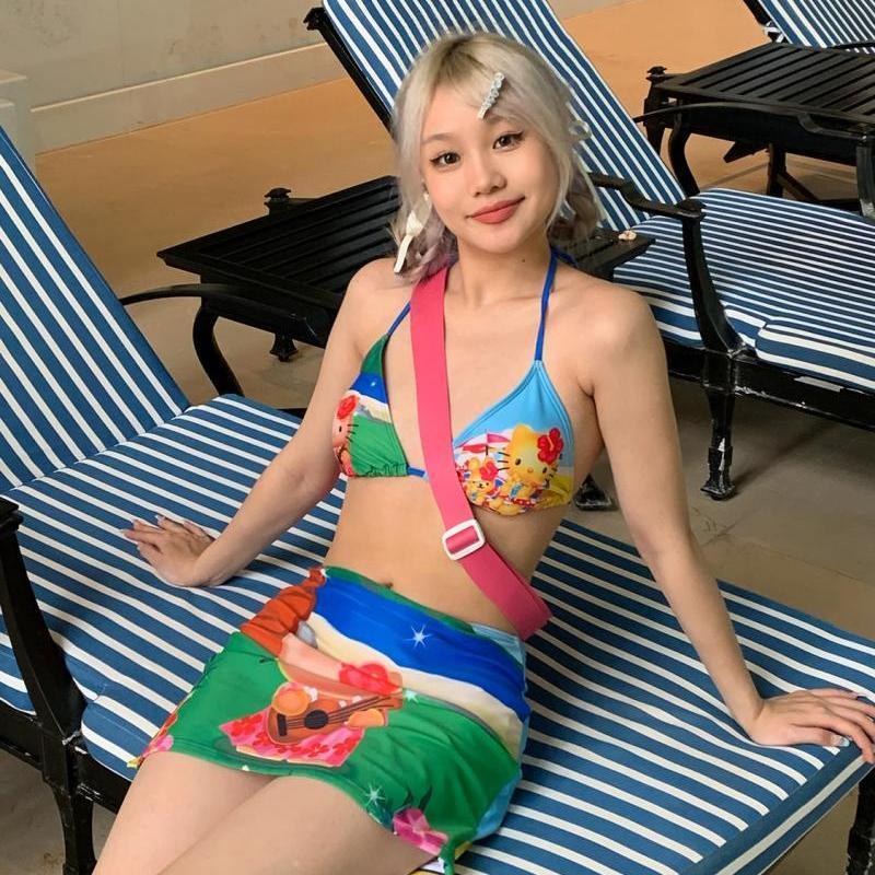 Thong Bikini Women - Y2K Mädchen Kawaii Hello Kitty Badeanzug