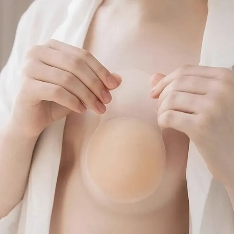 Silicone Bra Adhesive - 1 Paar Silikon-Nippelabdeckungen, selbstklebende, unsichtbare BH-Sticker,