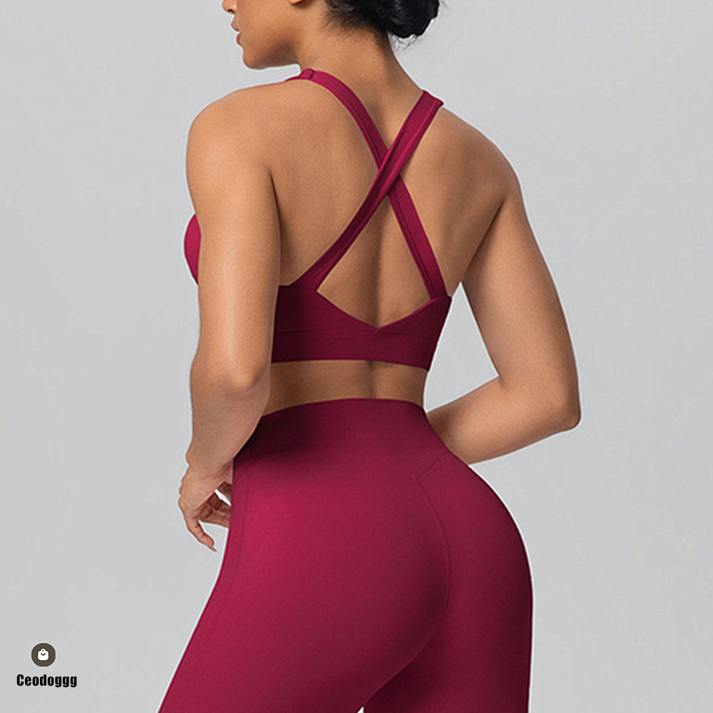 Sports Bra High Impact - Sport-BH mit überkreuzten Trägern, Yoga-BH, Lauf-Sport-BH,