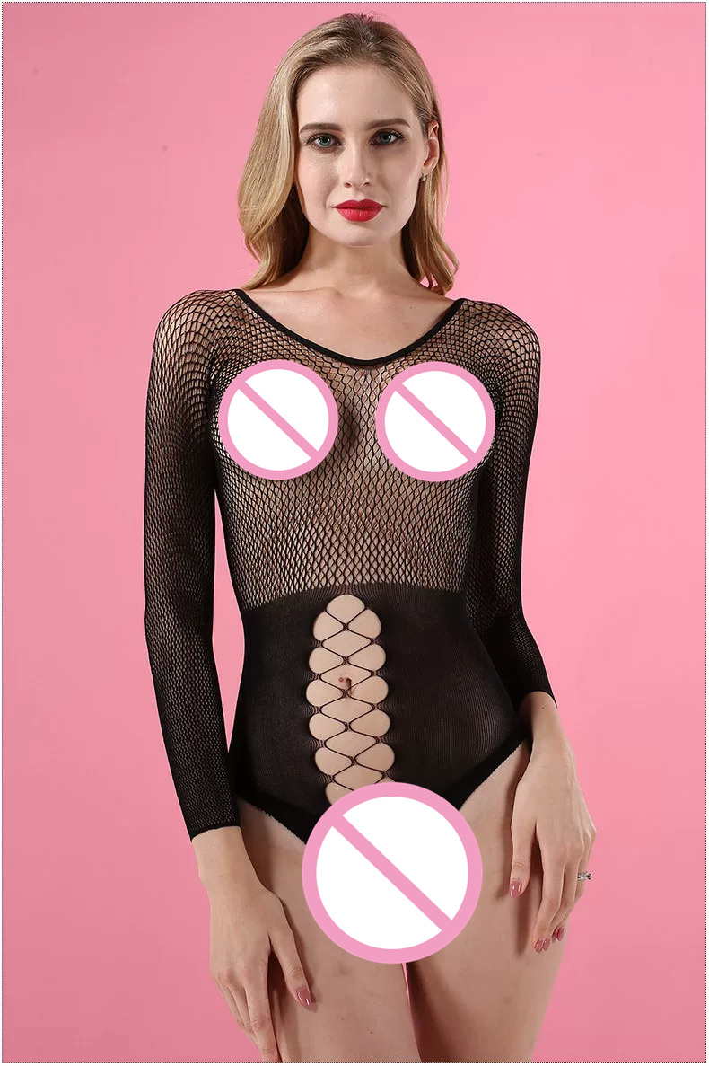 Sexy schwarzer Netz-Lingerie-B – Bodystocking Fishnet Bewertung und Preis