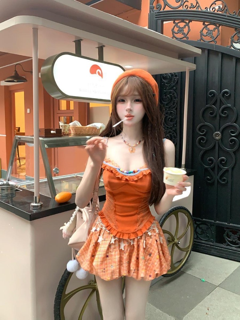 Sommerliches neues orangefarbe – Cami Top Lace Bewertung und Preis