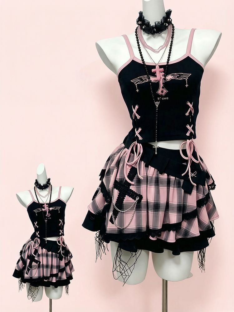Vintage Y2K Dark Sweet Rock-Se – Cami Top Lace Bewertung und Preis