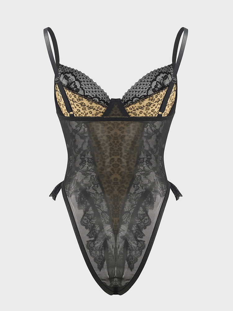 Sexy Spitze Leopard Muster Bod – Shapewear Bodysuit Firm Bewertung und Preis