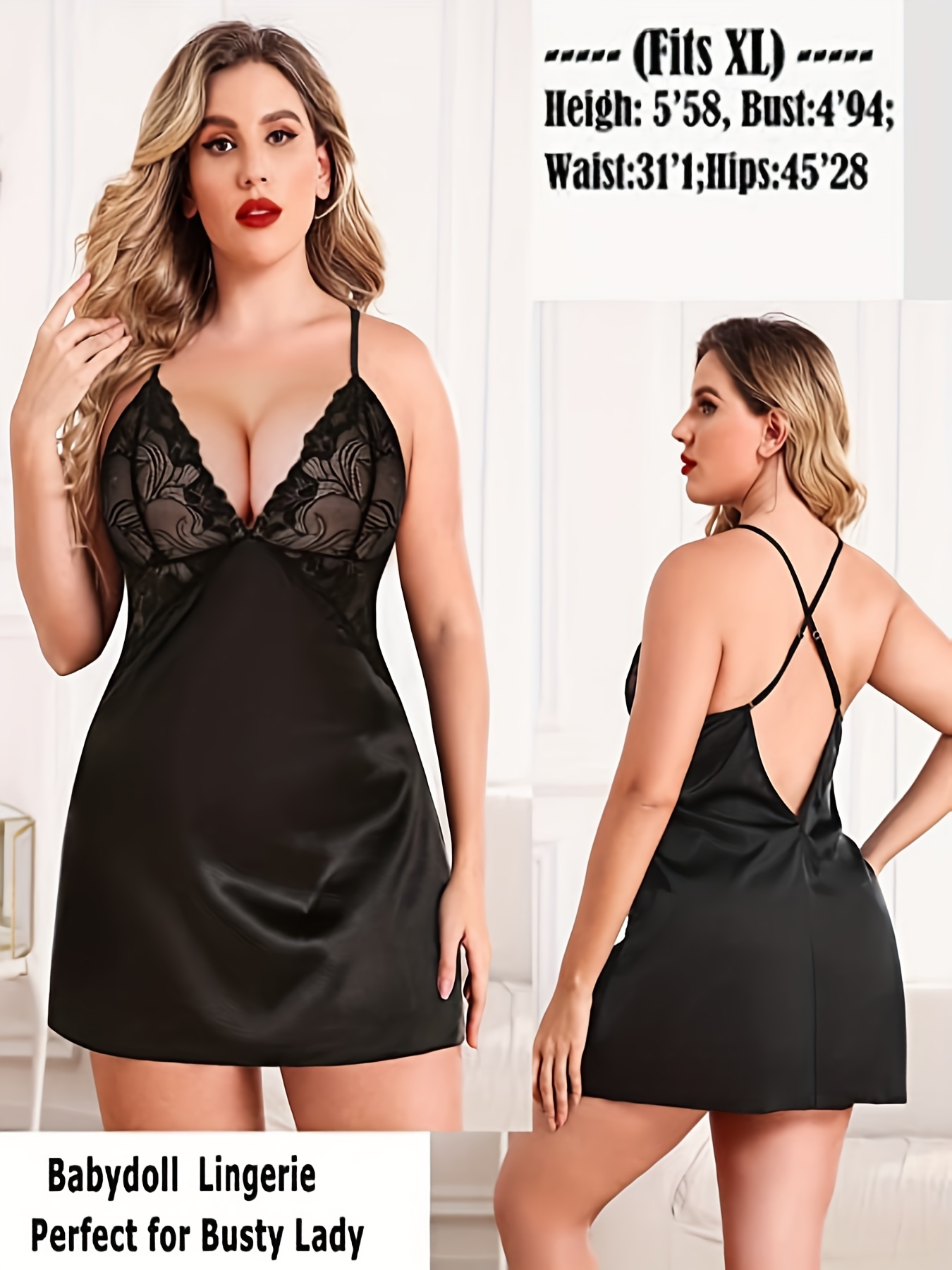 Damen Luxus Glänzendes Satin-N – Babydoll Chemise Night Bewertung und Preis