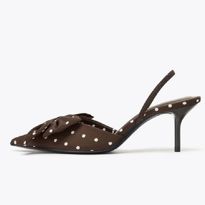Braun Polka Dot Schmetterling  – Slip Dress Satin Bewertung und Preis